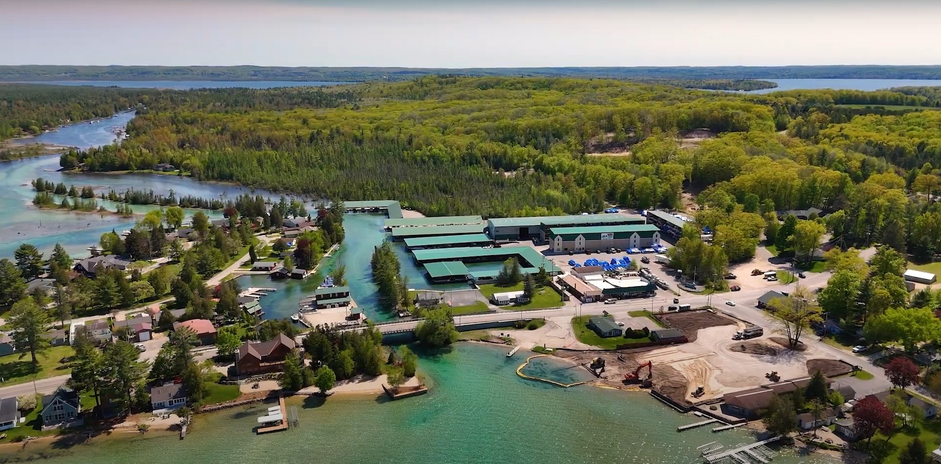 torch lake marina drone